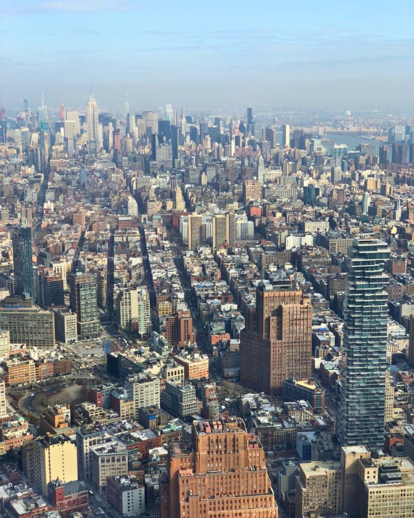 Vista desde el One World Observatory de día hacia el norte.