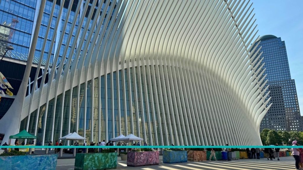 Edificio oculus en el world. trade center de nueva york.