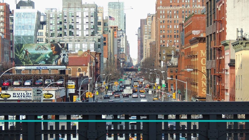 Avenida de Nueva York desde el High Line Park de Nueva York.